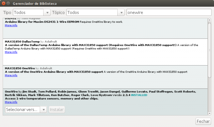 Resultados de Pesquisa para a Biblioteca OneWire