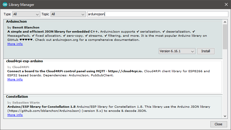 biblioteca-arduinojson-encontrada